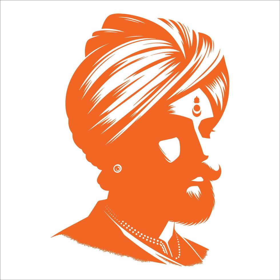 The image depicts Chhatrapati Shivaji Maharaj vector