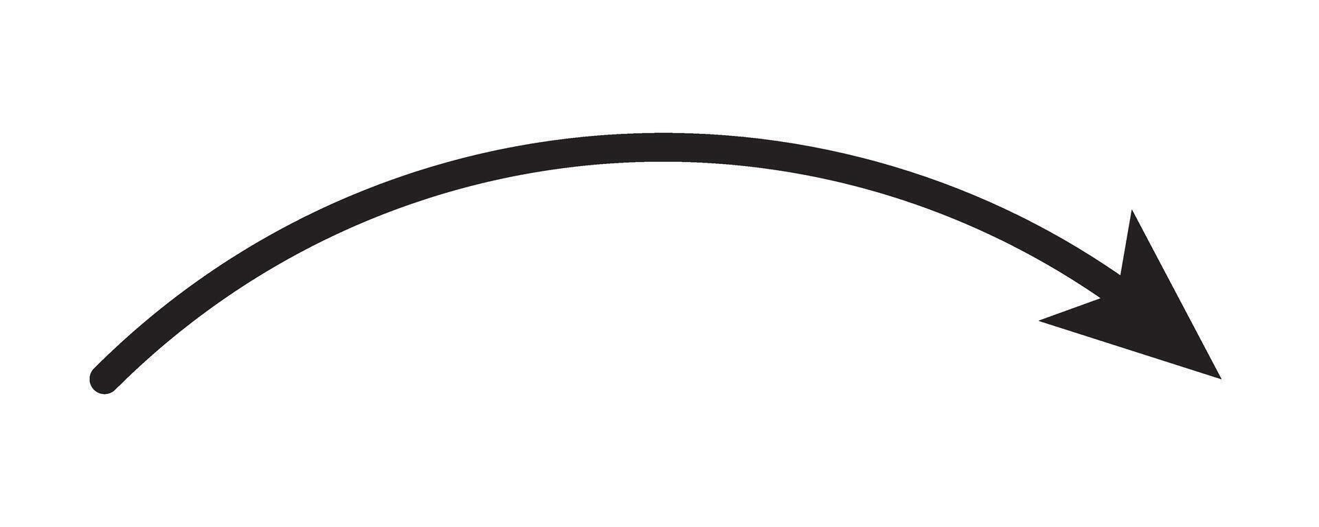 Long curved arrow icon. vector