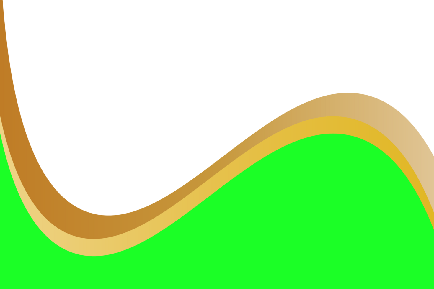 green and gold wave transparent background hd png