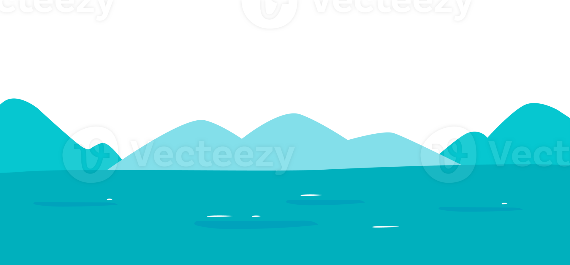 Minimalist Lake and Mountain Landscape png