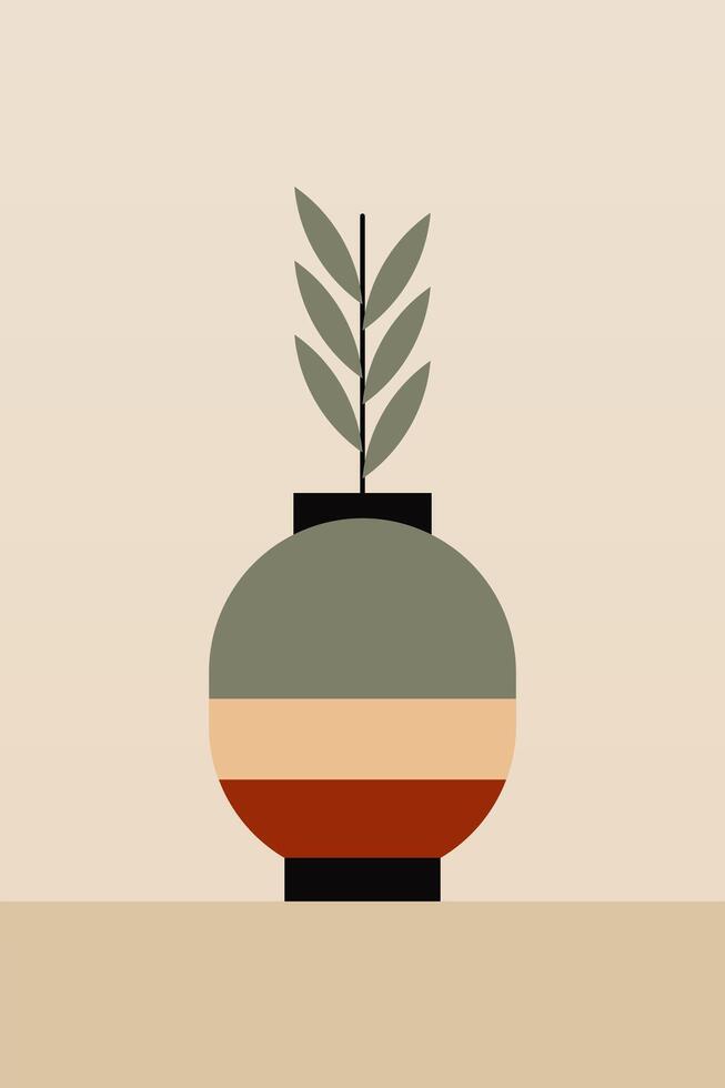 Design geometric boho jar wall art illustration vector