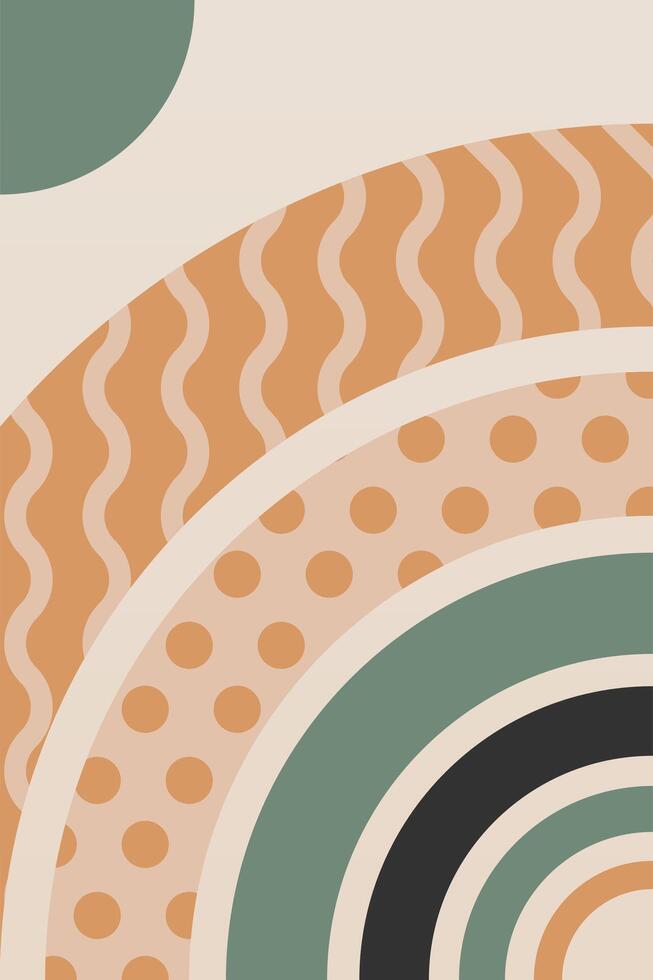 Geometric Boho Rainbow Illustration Art Background vector