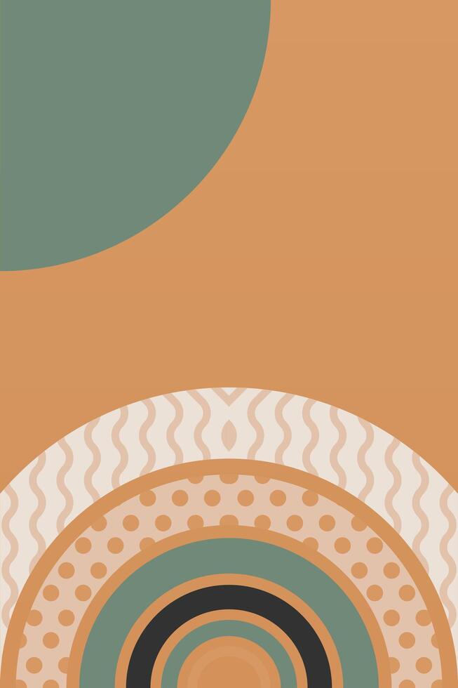 Geometric Boho Rainbow Art Illustration Background Art vector