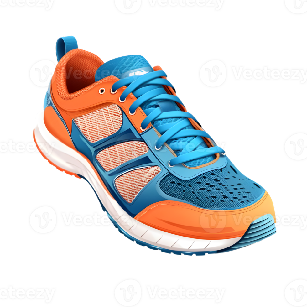 Orange and Blue Athletic Shoe Stylish Running Sneaker Design png