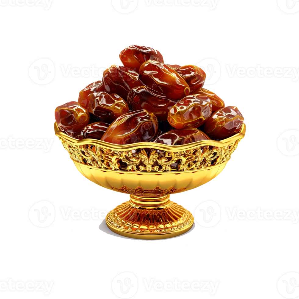 Dates in a bowl on a transparent background png