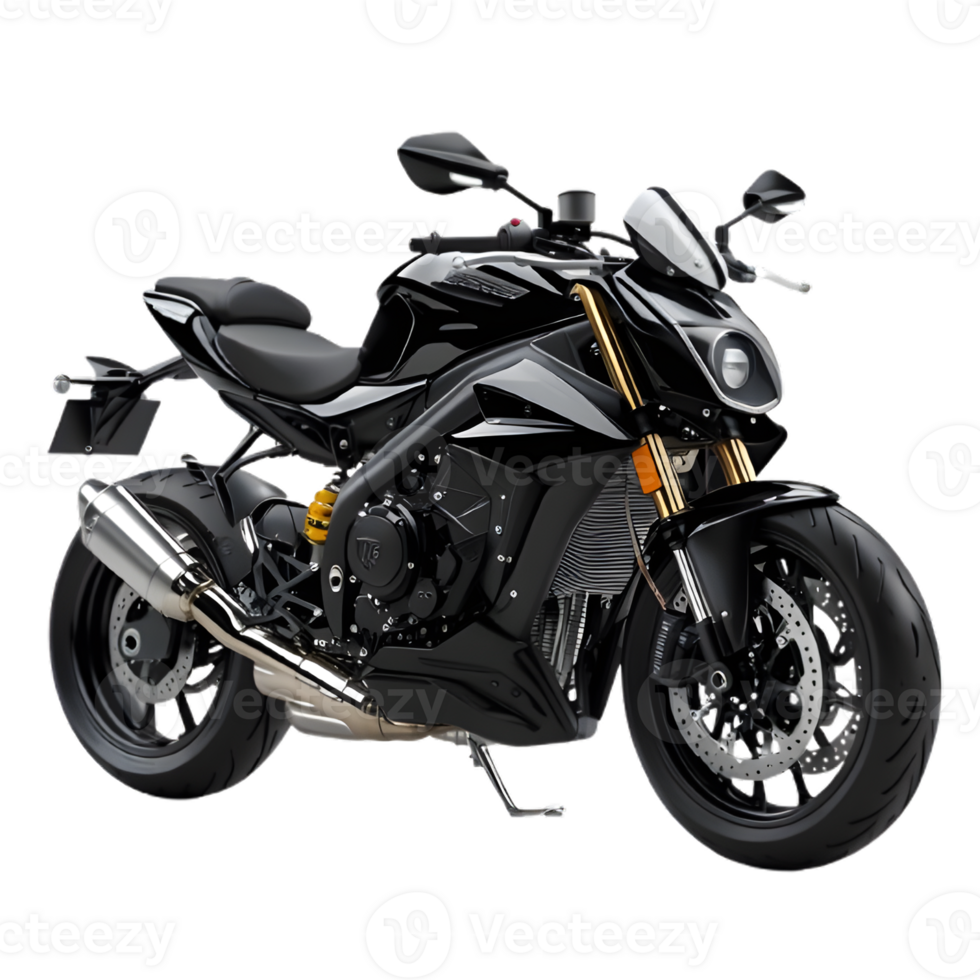 Sleek Black Motorcycle Powerful Design Fast Ride png