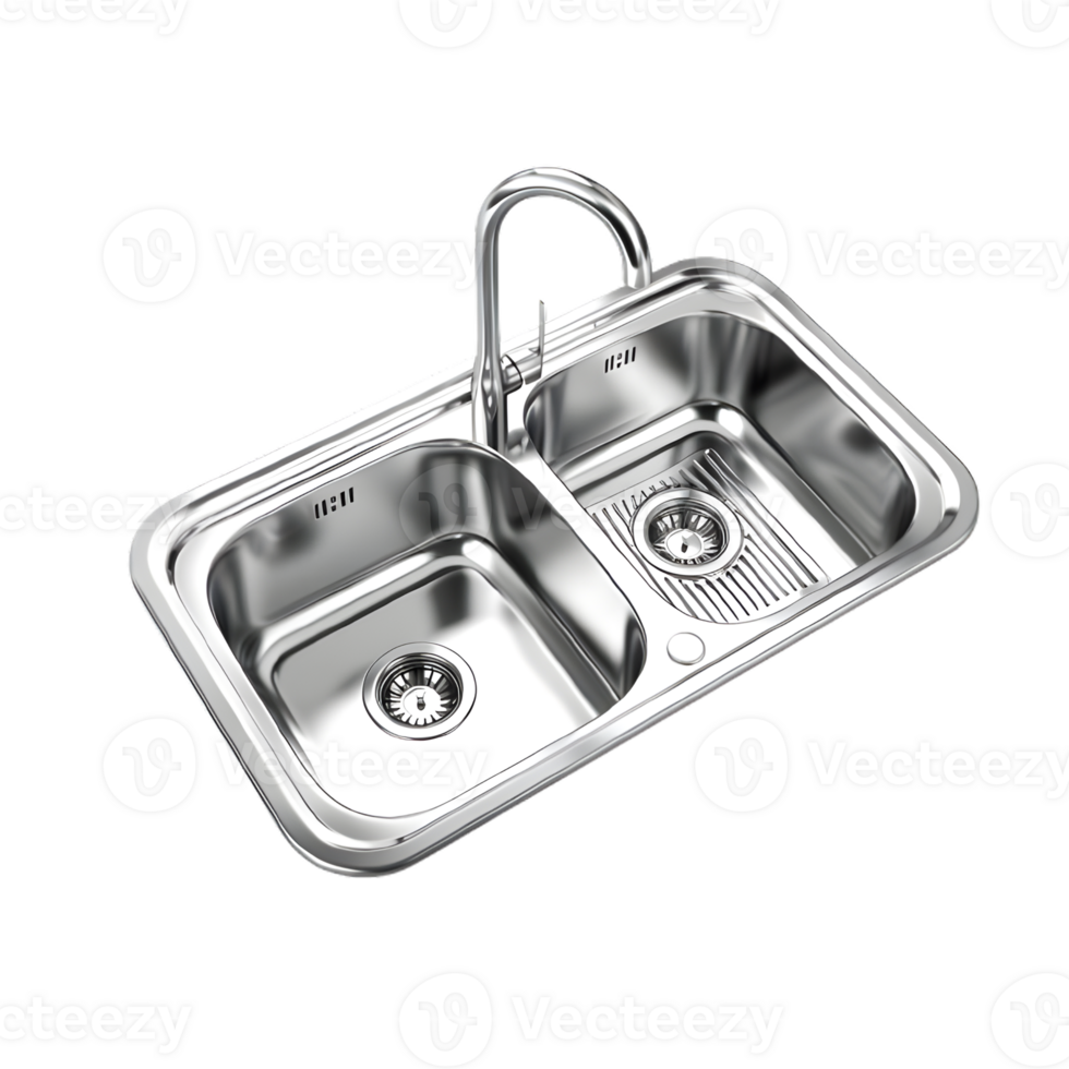 Stainless Steel Kitchen Sink Modern Design Faucet png