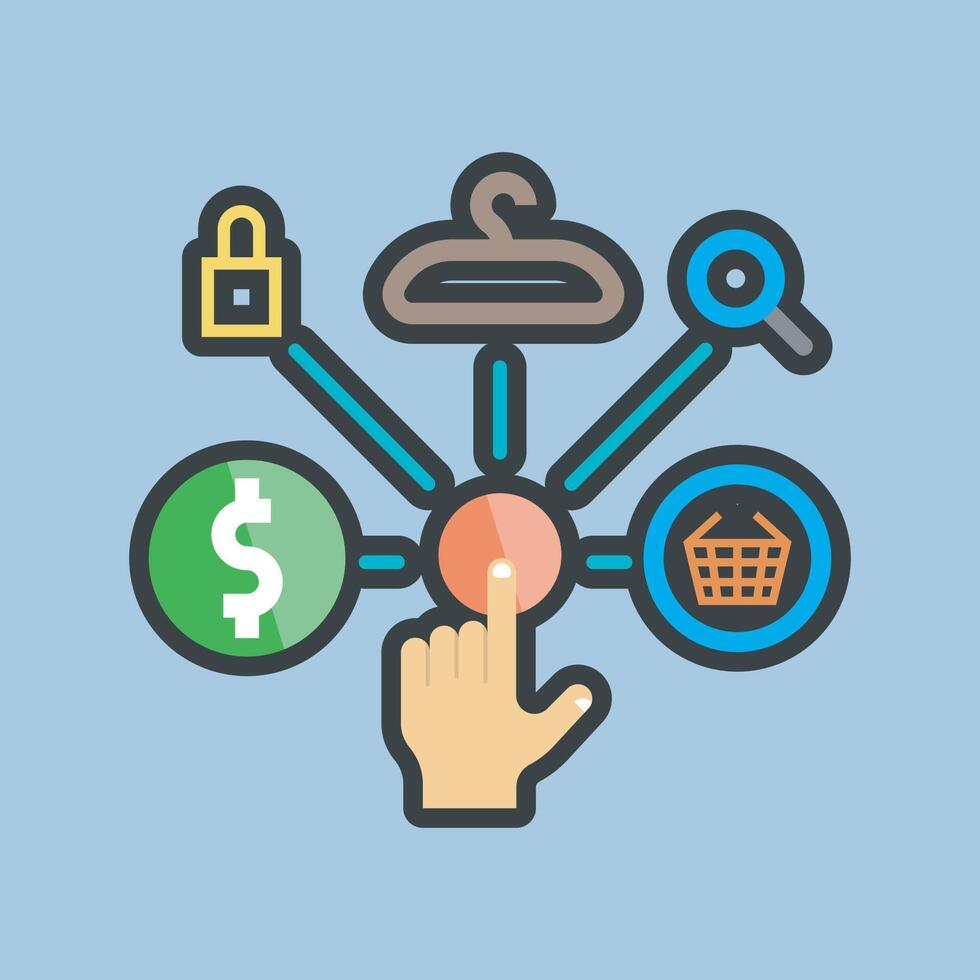 menu priority sign with outline flat design vector