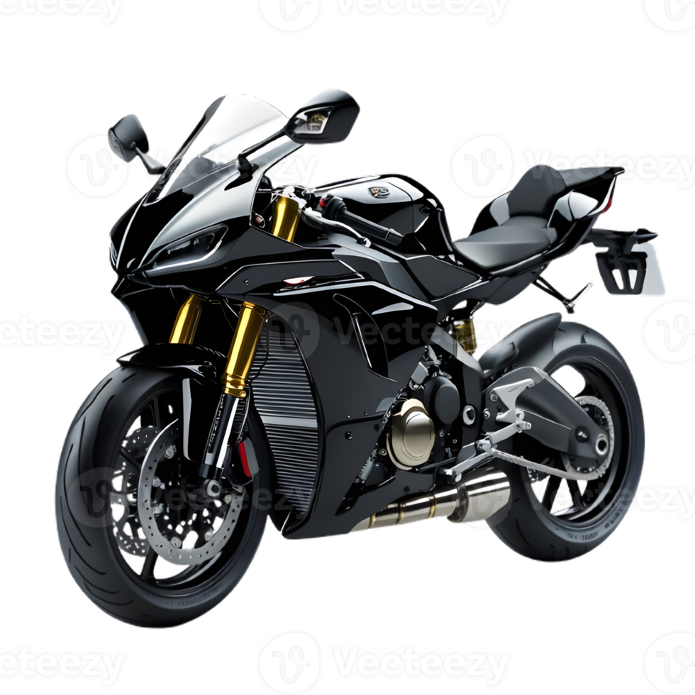 Sleek Black Motorcycle Powerful Engine Design Speed png