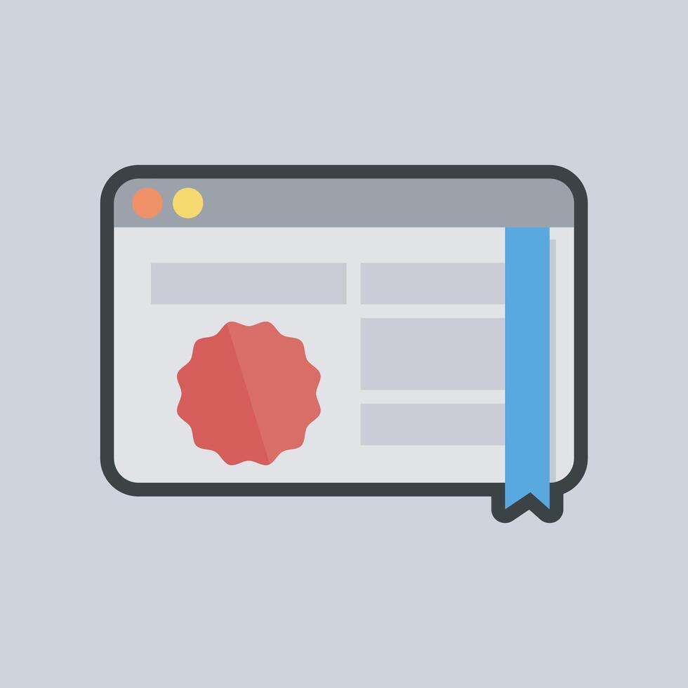 bookmark web sign with outline flat design. vector