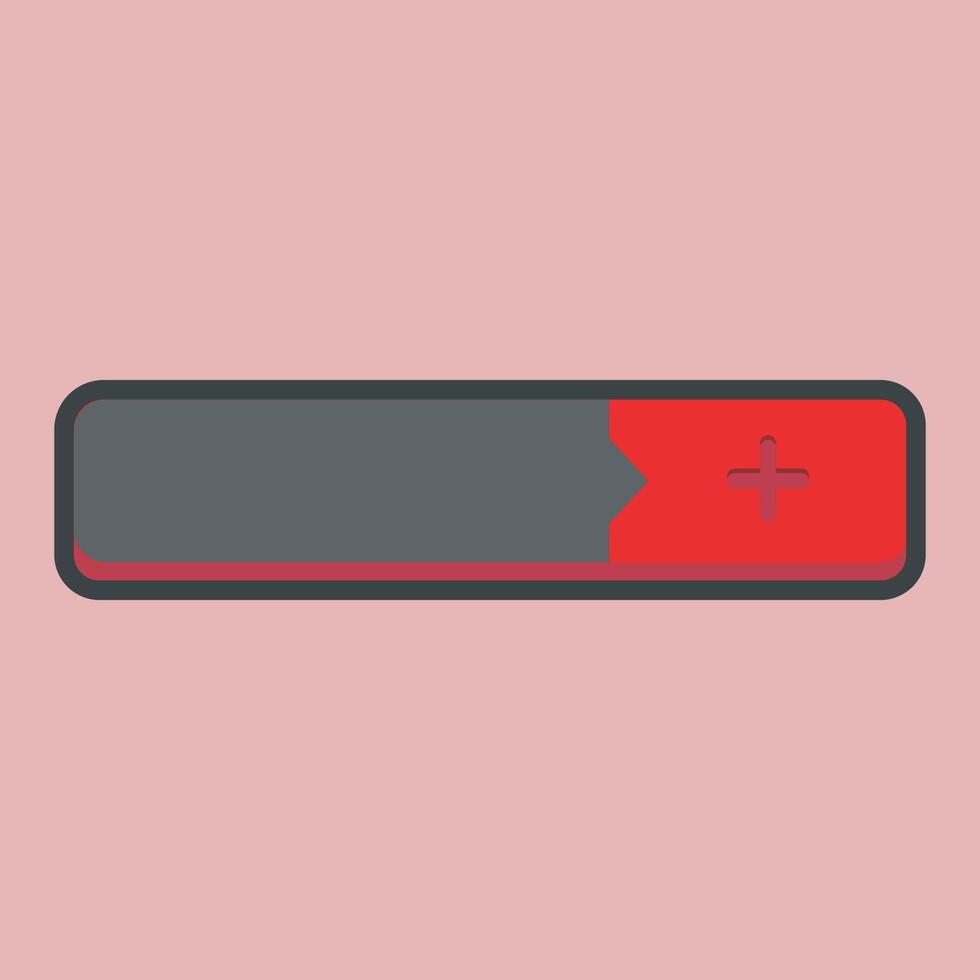 blank text space with plus sign in outline flat design. vector