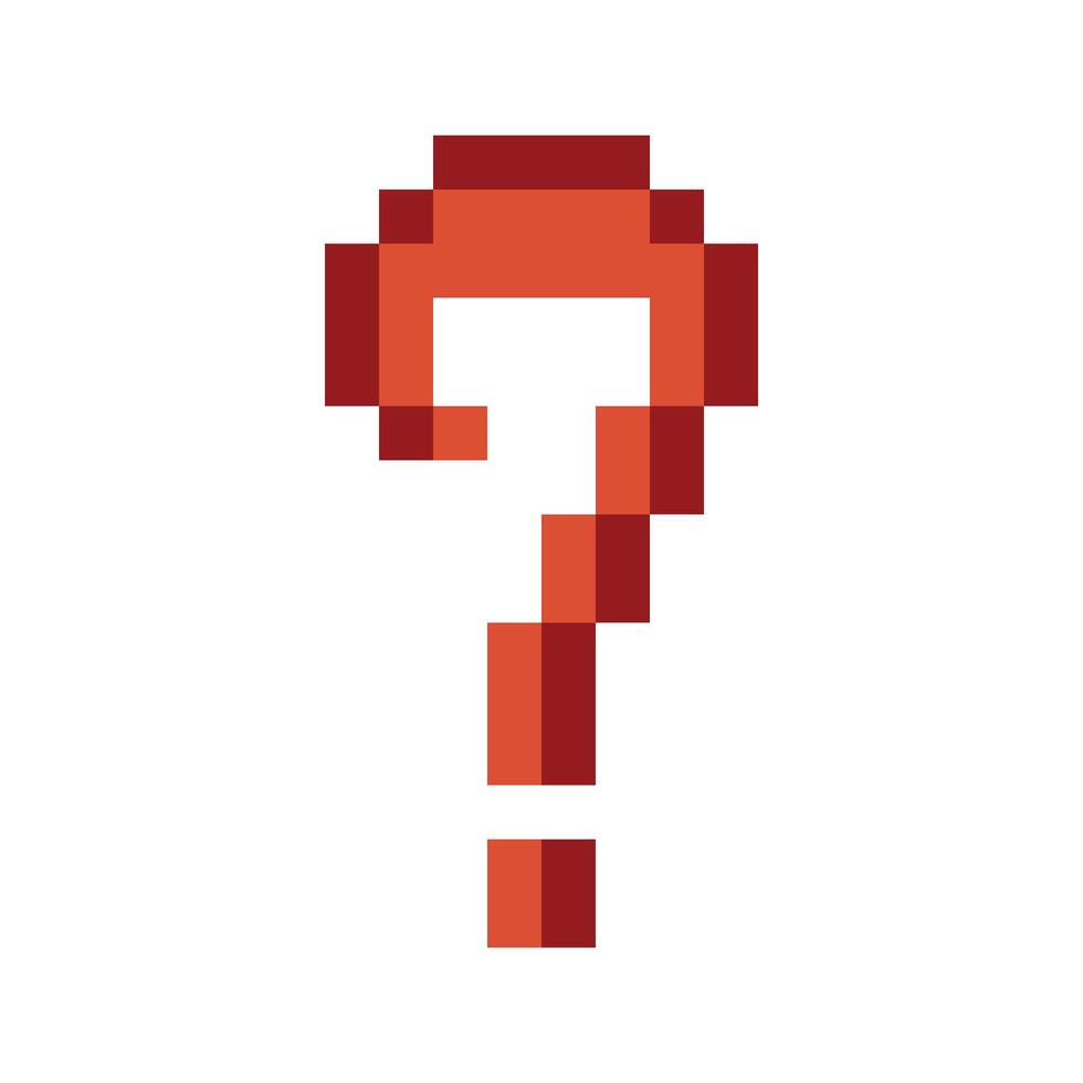 Character of question mark quiz questionaire decoration 8 bit cartoon pixel. vector
