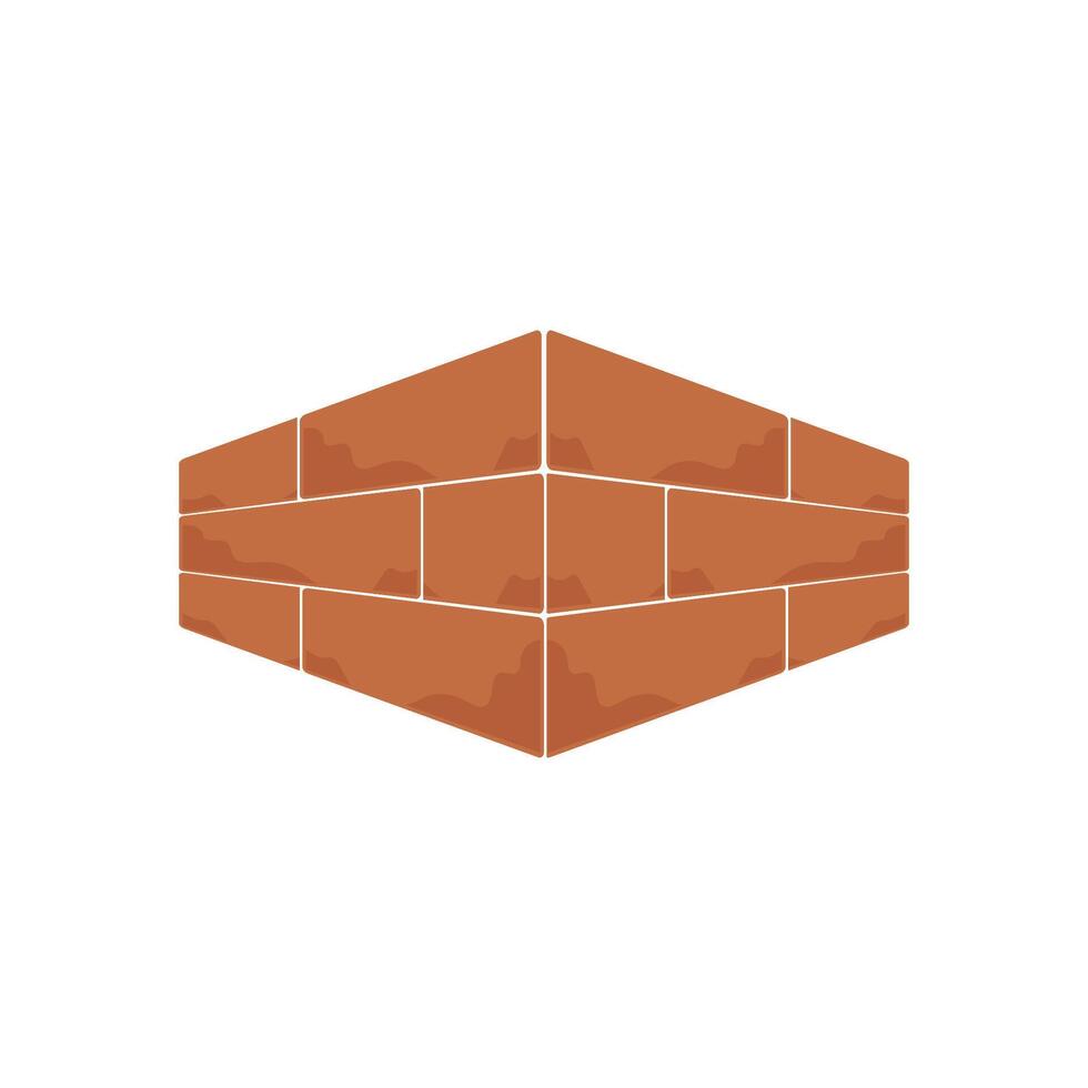 A brick wall with a hexagon shape on it vector