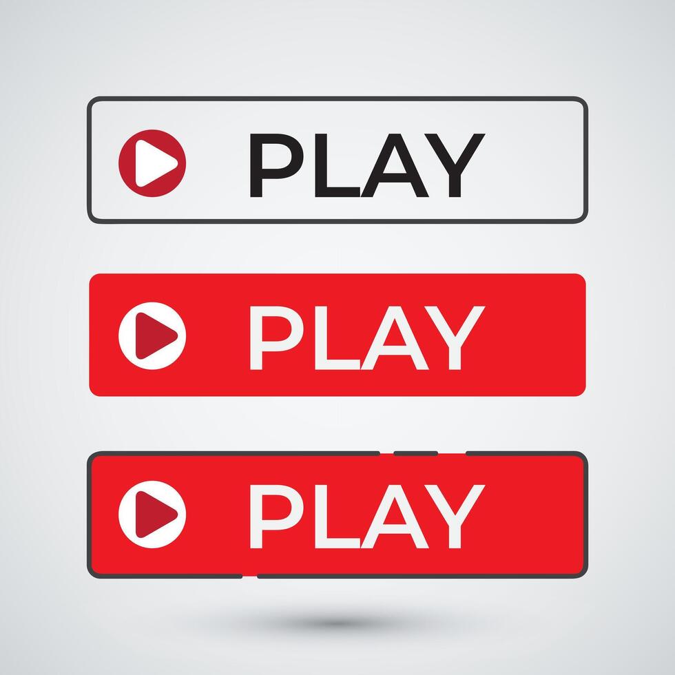 Play button on white background vector