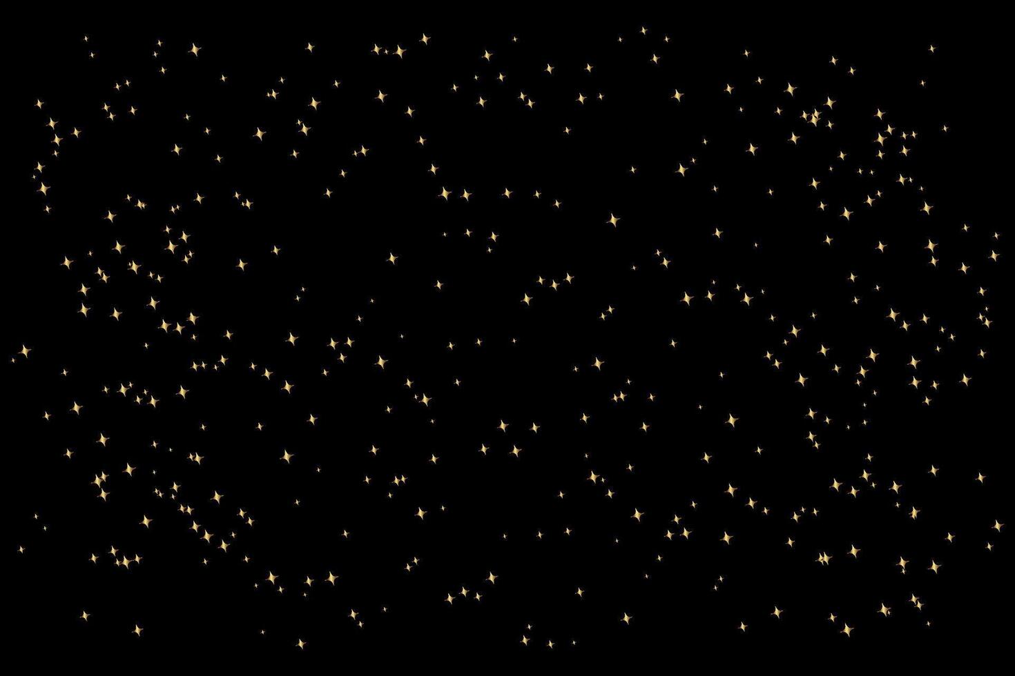 Gold stars on black background vector