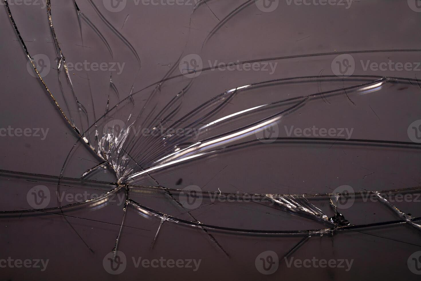 Intricate patterns formed by cracks on a dark surface in natural light photo