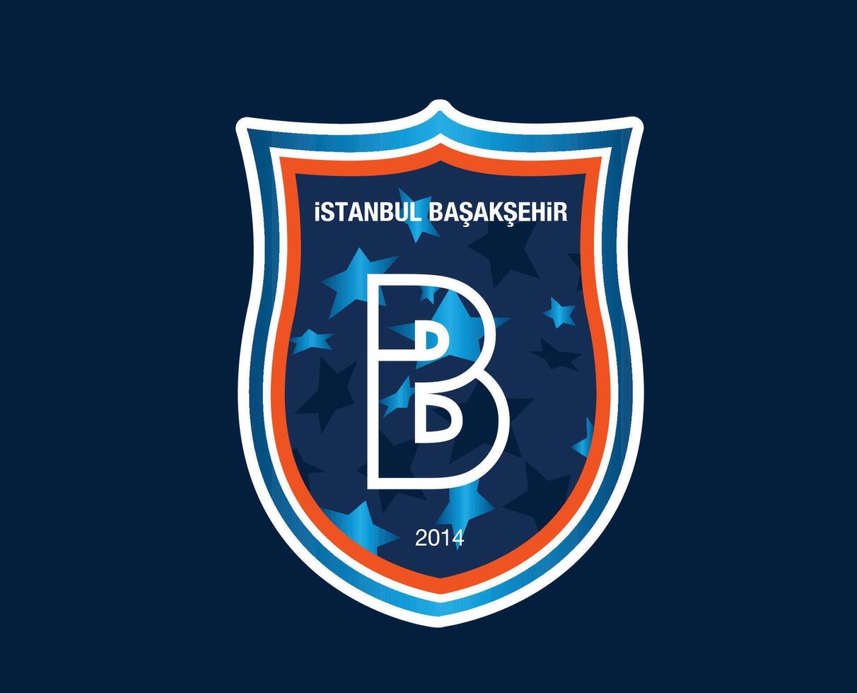 Istanbul Basaksehir FK Club Symbol Logo Turkey League Football Abstract Design Vector Illustration With Blue Background