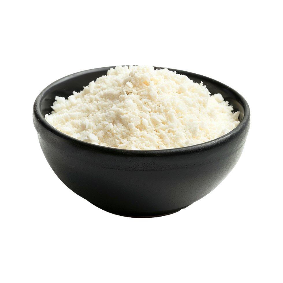 Coconut flakes powder in bowl png
