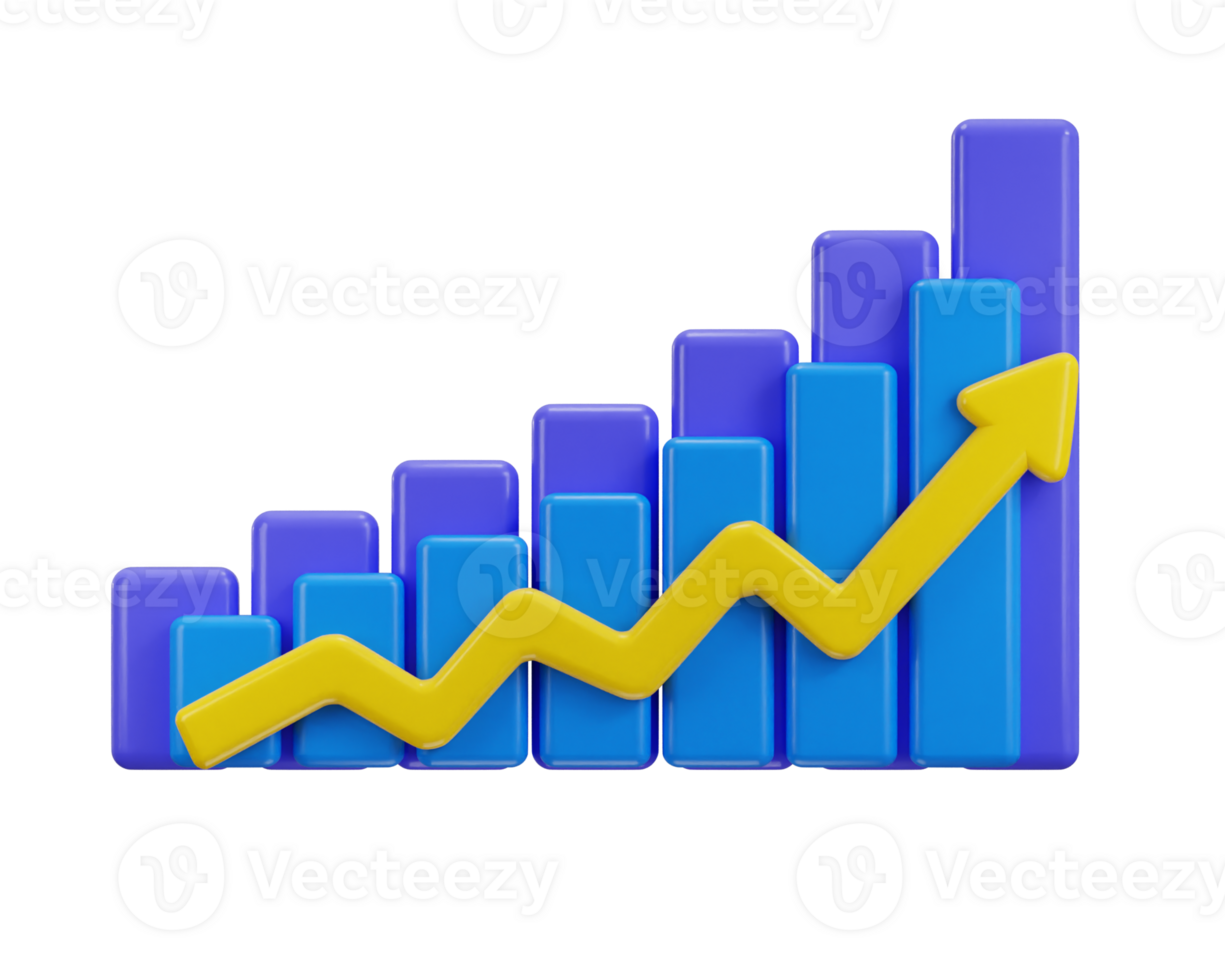 bar graph icon 3d render concept of business analytics icon illustration png