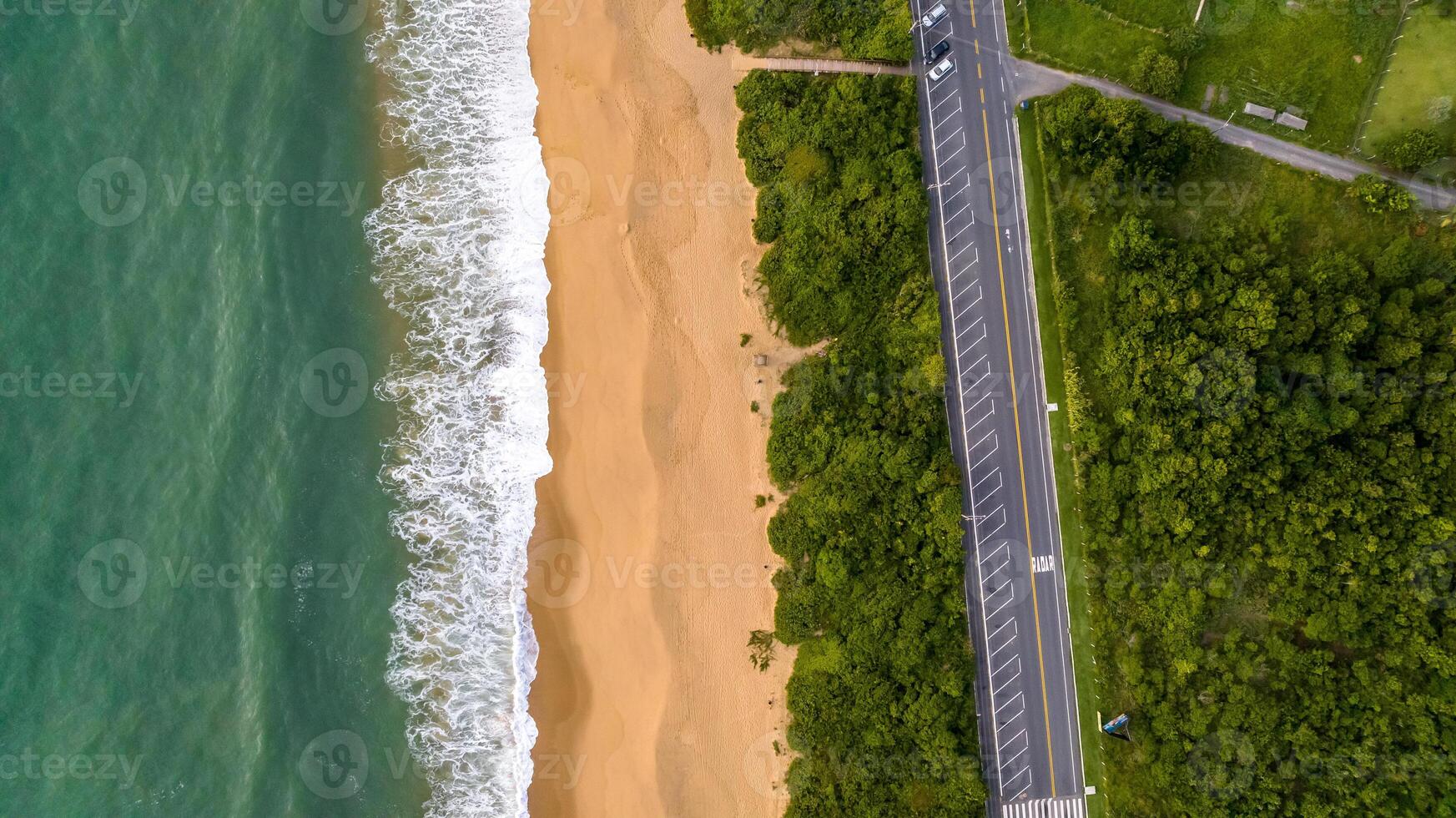 Balneario Camboriu in Santa Catarina. Taquaras Beach and Laranjeiras Beach in Balneario Camboriu. Aerial view in landscape. photo