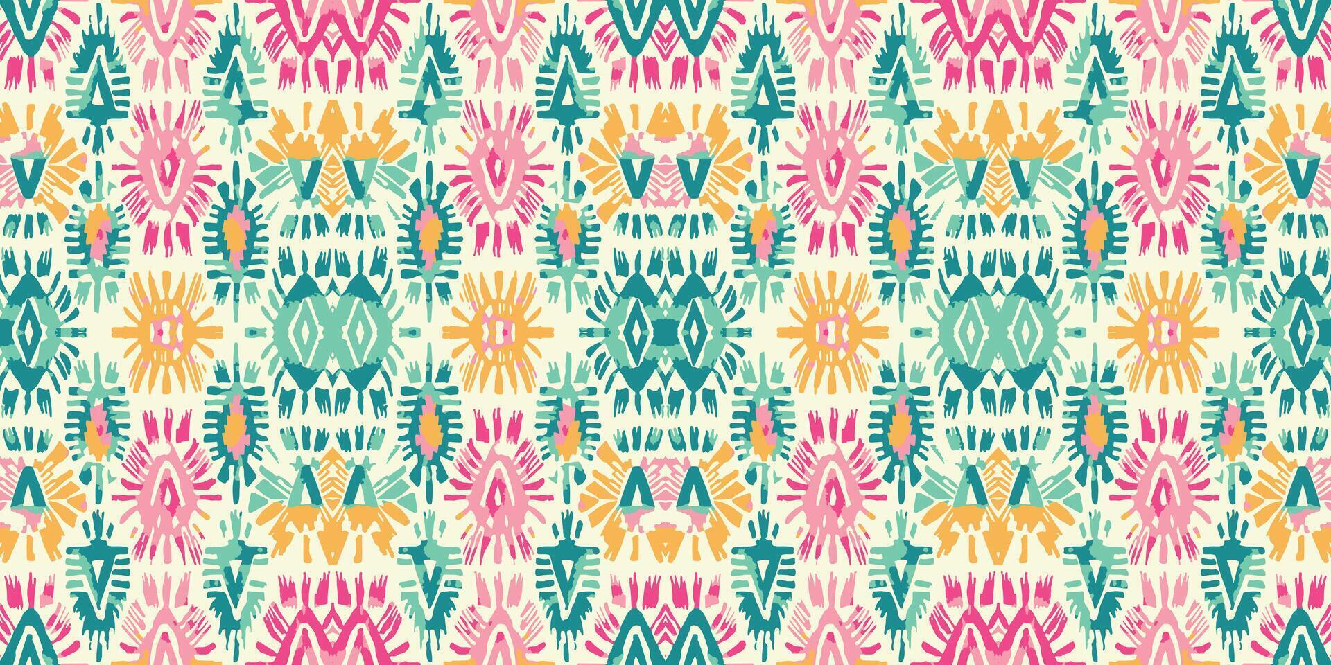Seamless batik pattern,Seamless tribal batik pattern,and Seamless colorful pattern resemble ethnic boho, Aztec,and ikat styles.designed for use in wallpaper,fabric,curtain,carpet vector