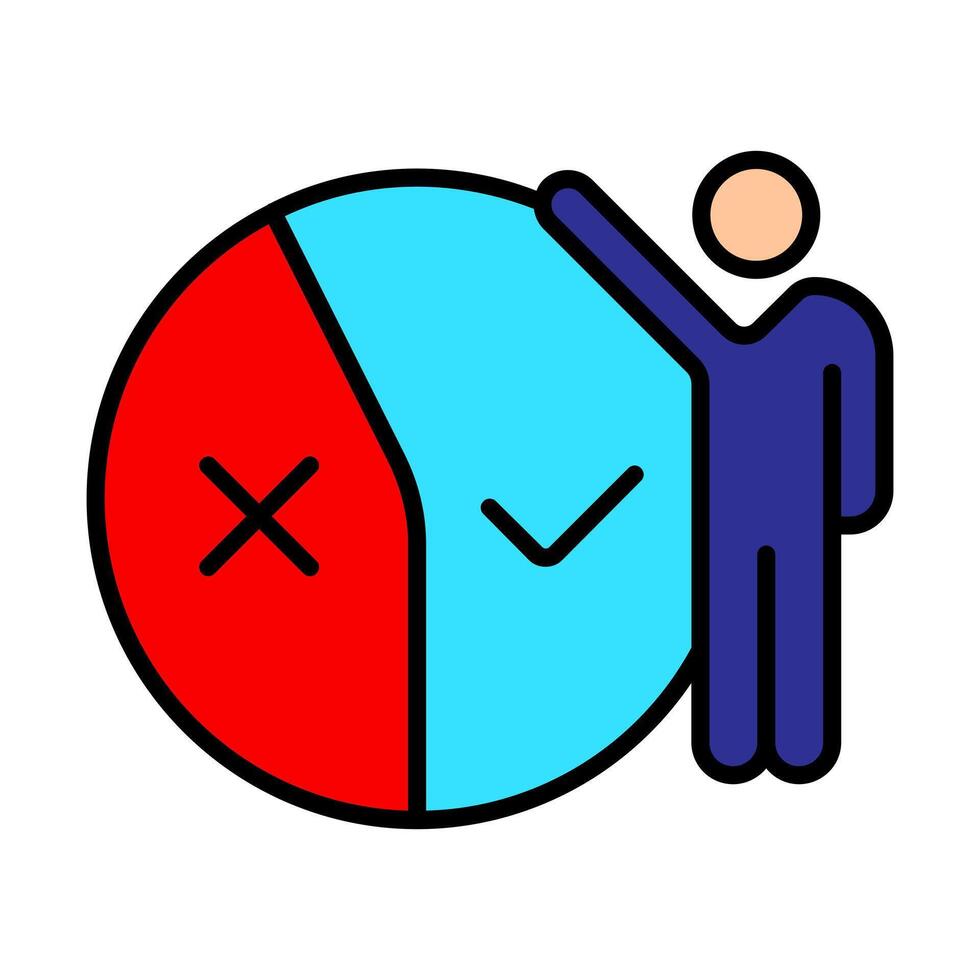 Diagram with exit poll icon. Elections, analysis, evote, check stamps, voting, candidate, voter, polling station, president, parliament, electronic voting, debate, election campaign. vector