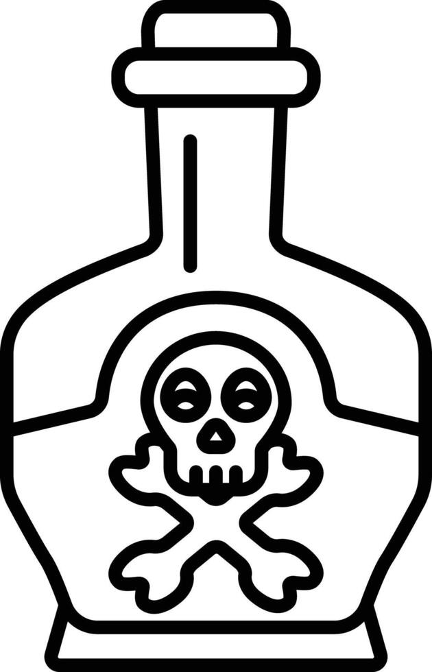 Poison bottle outline illustration vector
