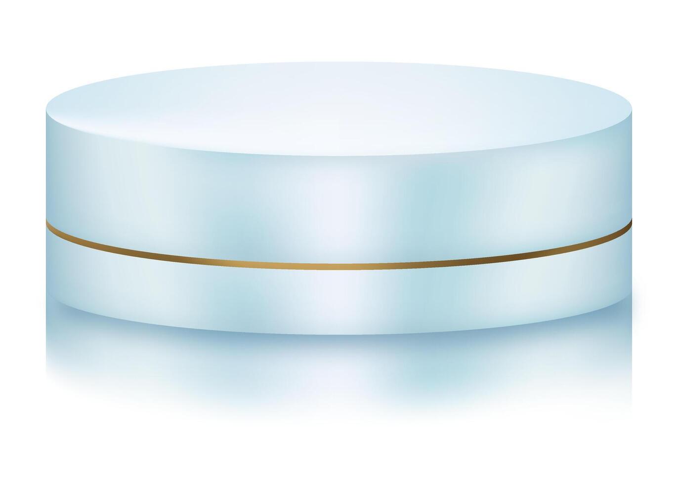 Blue,Gold podium with shadow display isolate on white background. Elegant 3d stage stand for product, cosmetic presentation.Element Mockup empty pastel pedestal display platform for beauty stand vector