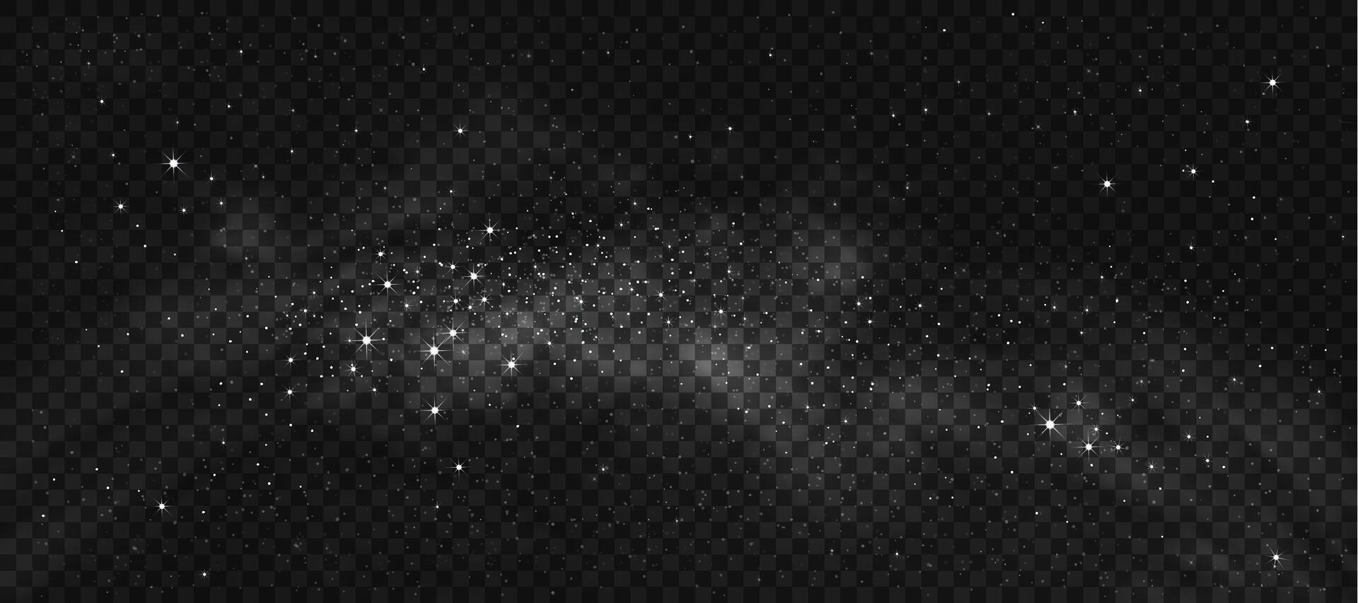 Star light effect with cloud background.Element design Nature Star field,dust with Milky Way Backdrop for Christmas banner with glowing dust,confetti and sparkle overlay texture vector