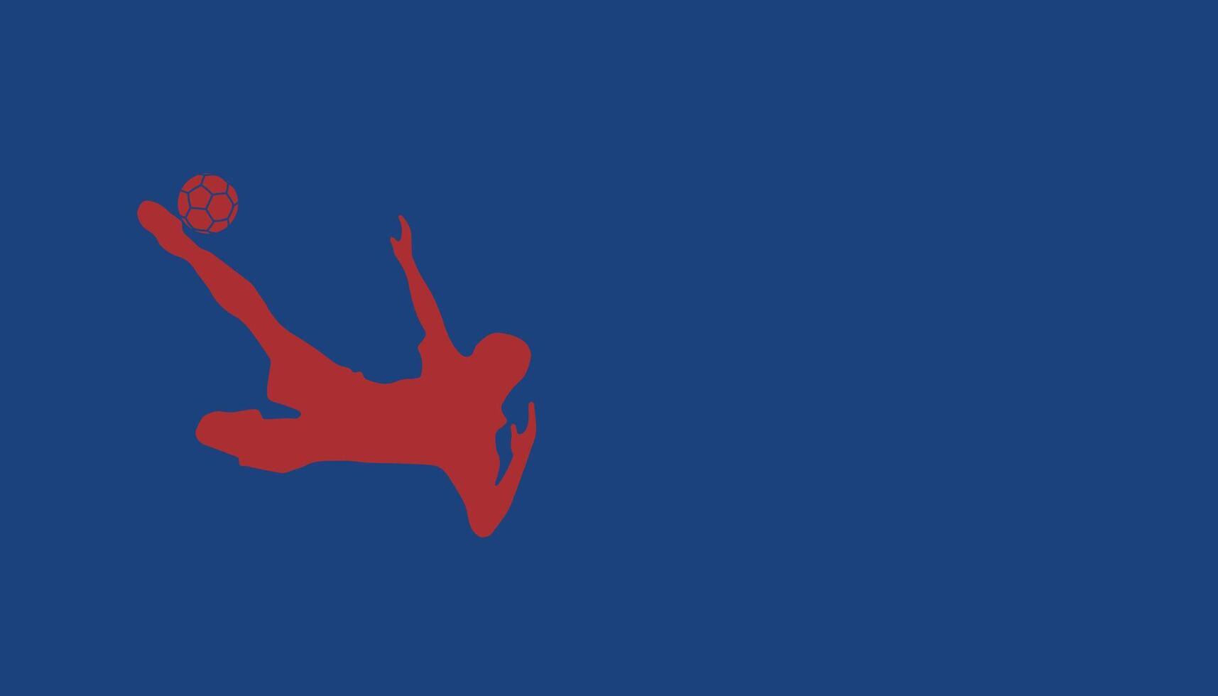 Silhouette Man Football Player with Ball in France Flag Colour for Olympic Games. Professional Football Player Art. Graphic Game Logo. Sporty Man Playing Football. illustration vector