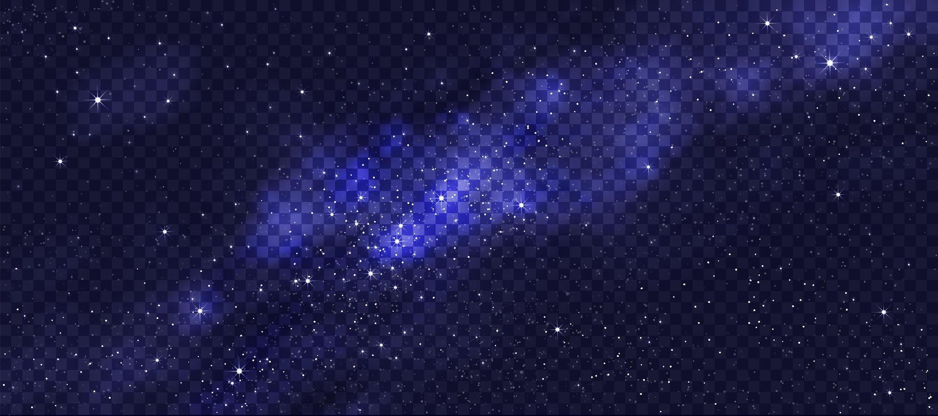 Starry light effect with cloud Sky background.Element design Nature Star field,dust with Milky Way Backdrop for Christmas banner with glowing dust,confetti and sparkle overlay texture vector