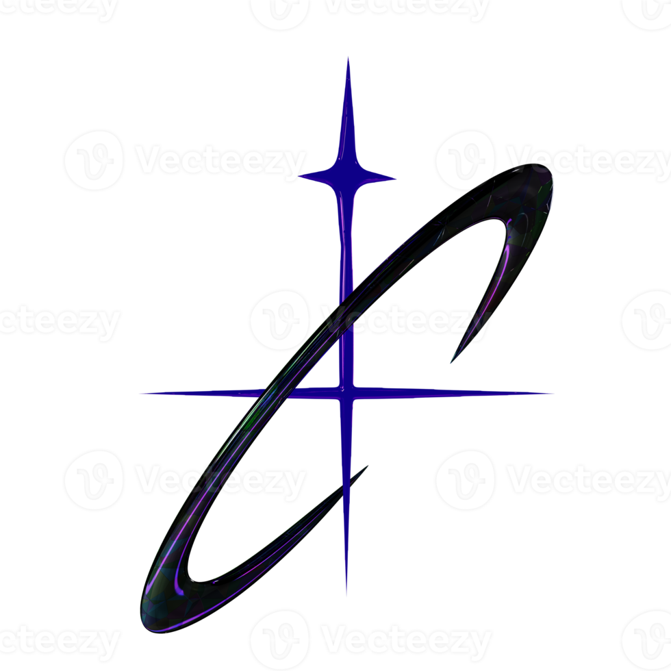 3d y2k chrome ring element png