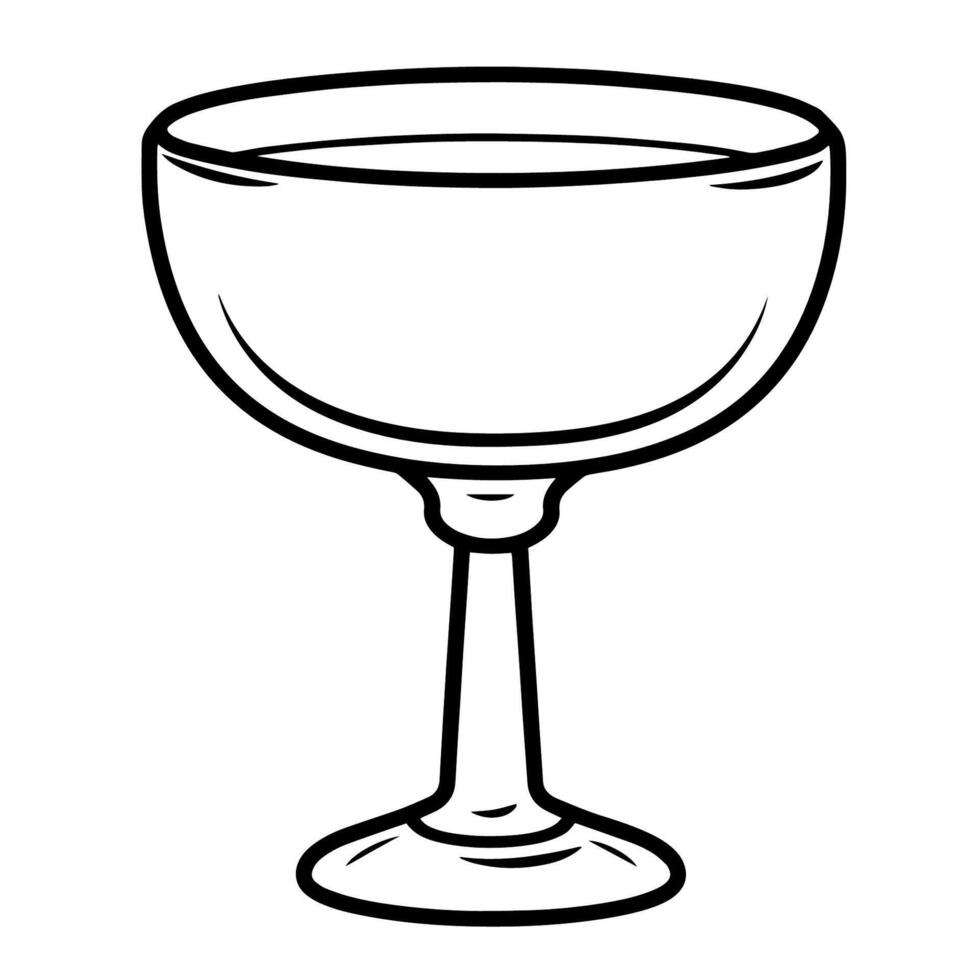 Chic outline icon of a cocktail glass, perfect for bar-themed designs. vector
