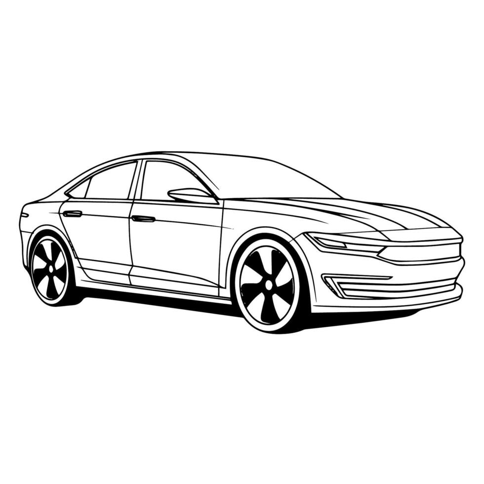 Sleek outline of race car icon for speed-inspired designs. Symbol of competition. vector