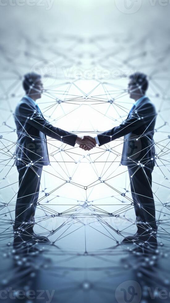 Business networking concept with focus on customer support. A handshake that symbolizes cooperation and partnership between enterprises. . photo