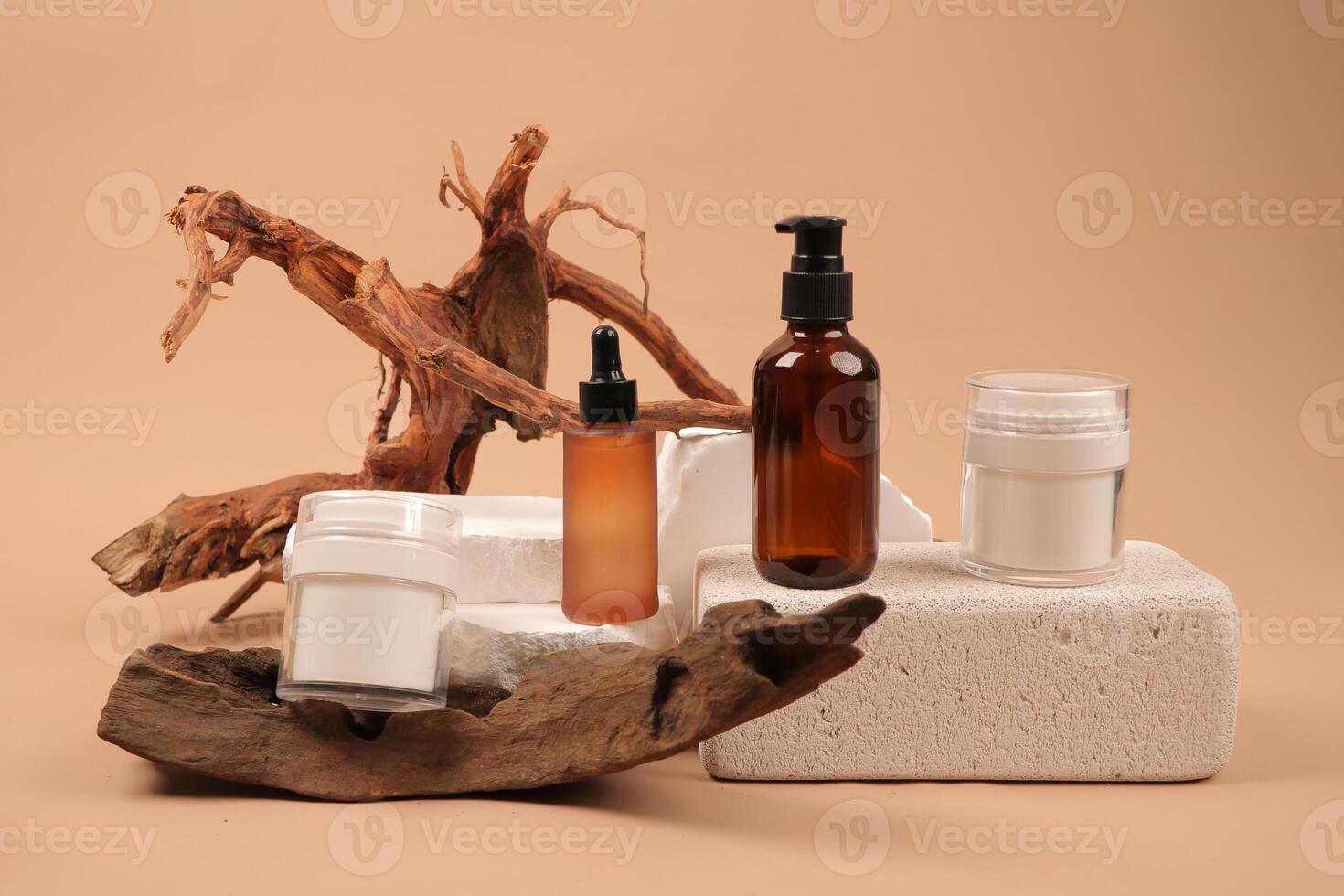 Elegant Natural Skincare Product Display with Sustainable Packaging photo