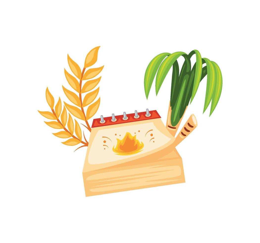 lohri calendar party illustration design vector