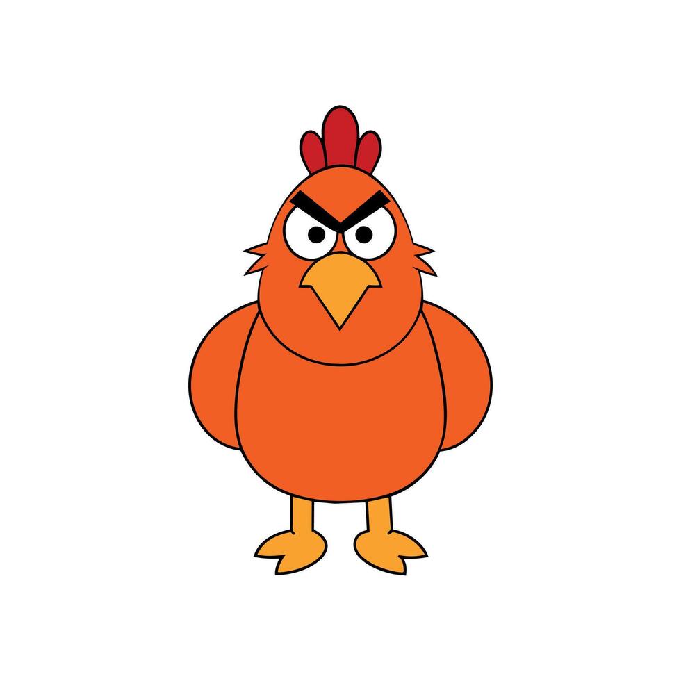 Barnevelder chicken angry icon illustration vector