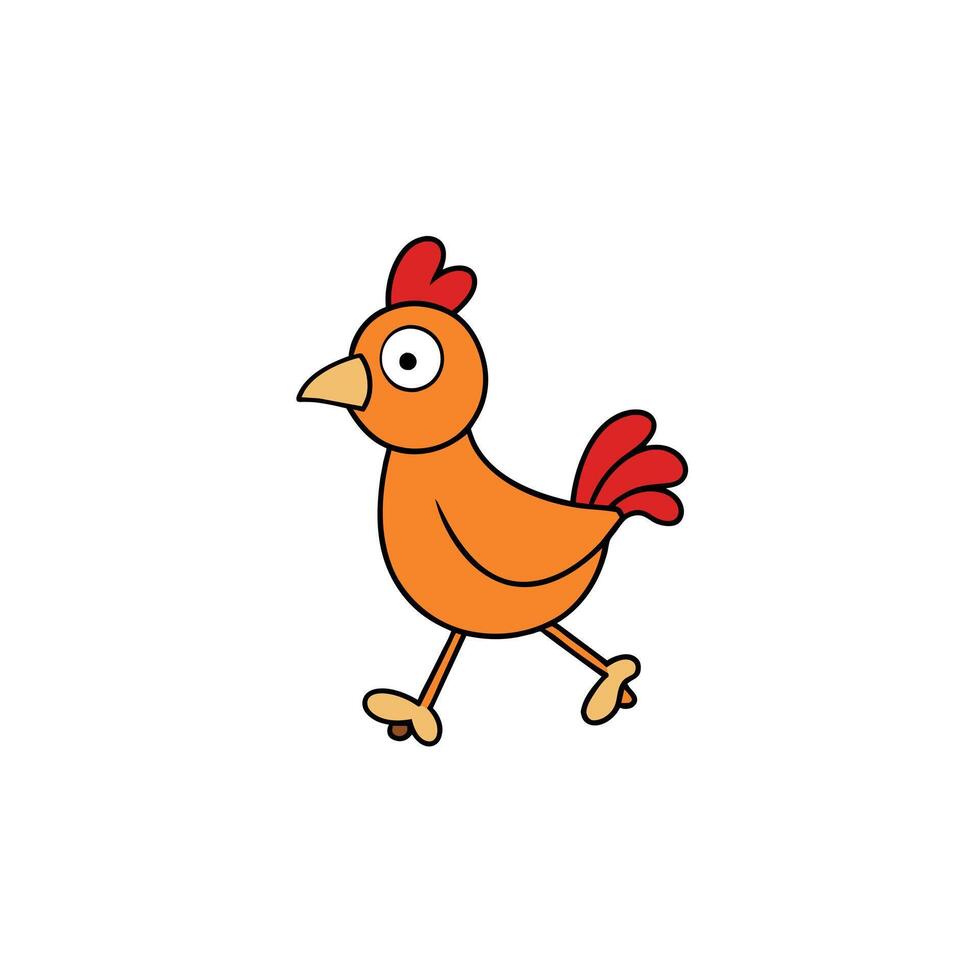 Barnevelder chicken walks icon illustration vector