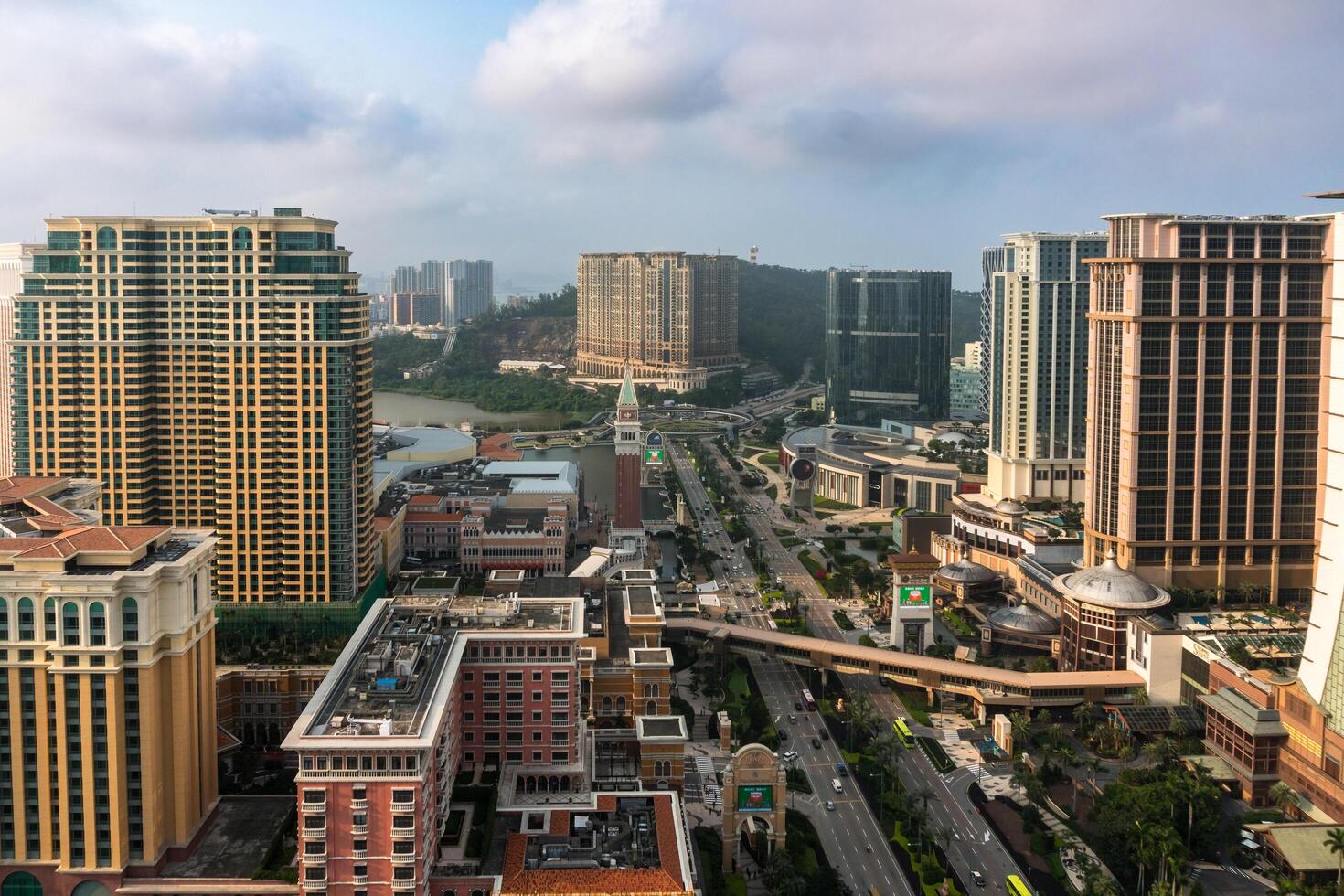Macao, March 28, 2019-Macau seen from above during a sunny day photo