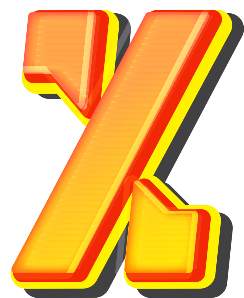 Percent, Technology 3D Font Alphabet png
