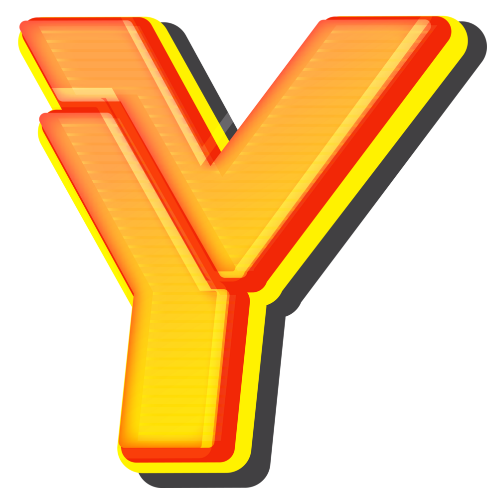 Letter Y, Technology 3D Font Alphabet png