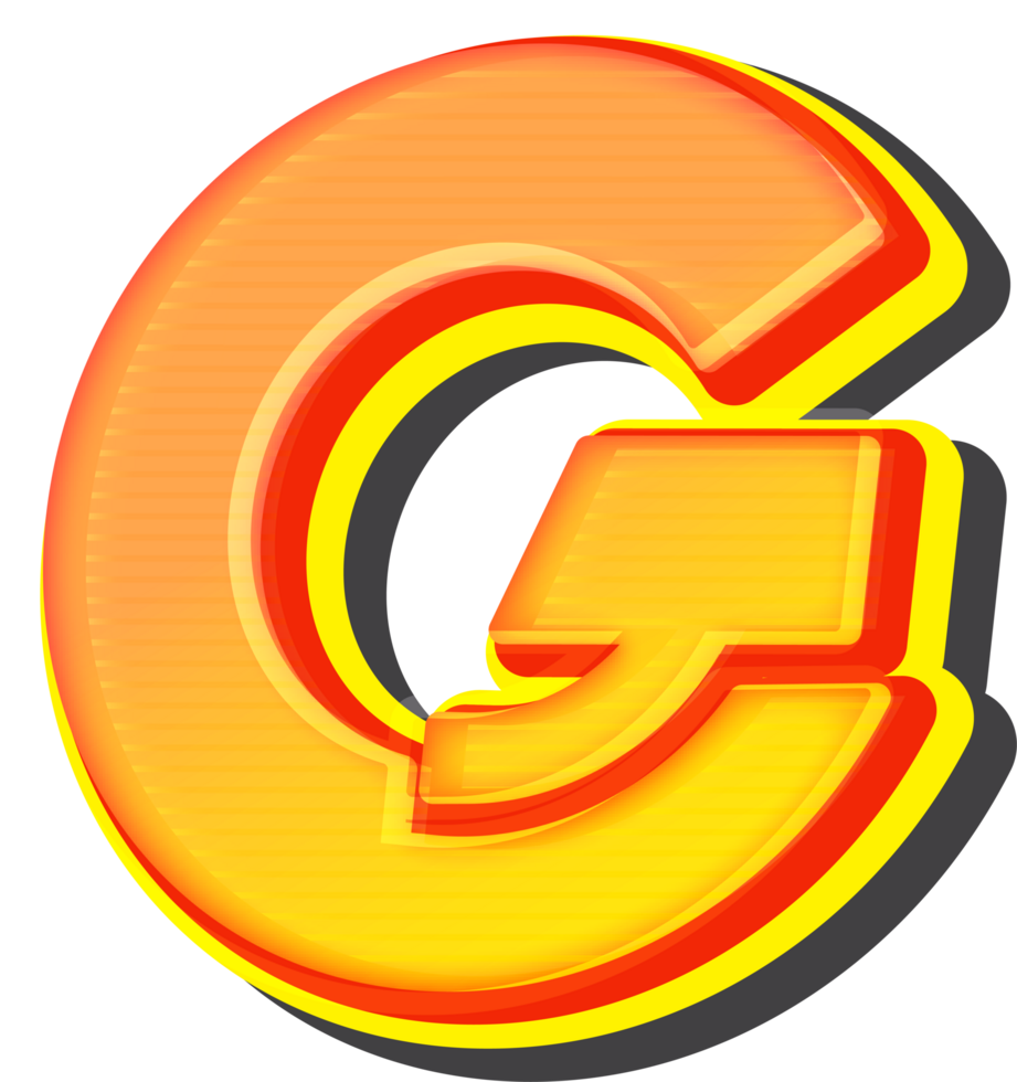 Letter G, Technology 3D Font Alphabet png