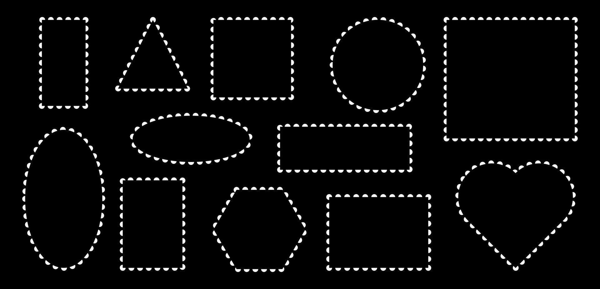 Set of shapes with wiggly borders.Empty text boxes, banners templates, photo frames. Forms with wavy edge vector