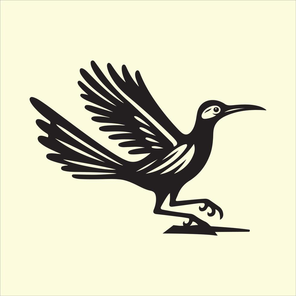 roadrunner silhouette black vector