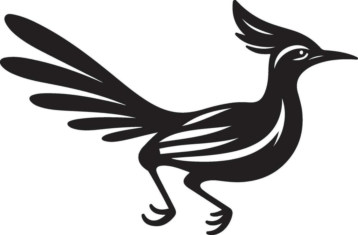 roadrunner silhouette black vector