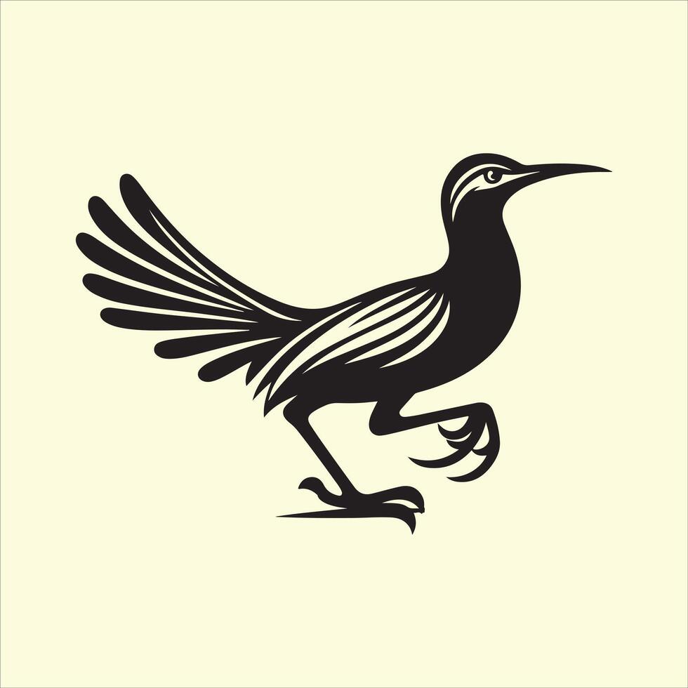 roadrunner silhouette black vector