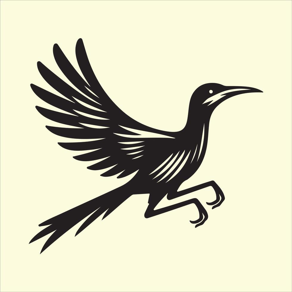 roadrunner silhouette black vector