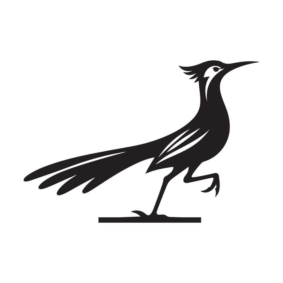 roadrunner silhouette black vector