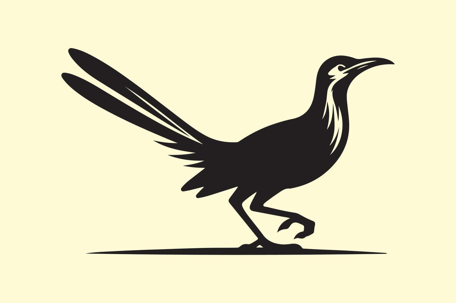 roadrunner silhouette black vector